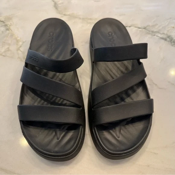 Crocs Black Slide Sandals - Picture 1 of 3